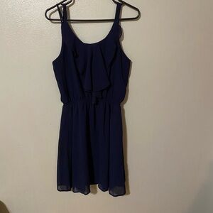 Elegant Navy Blue Sleeveless Dress